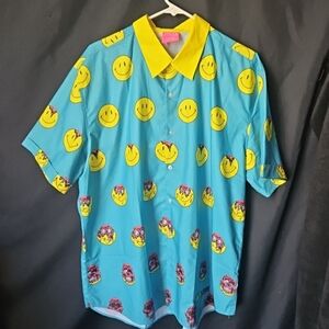 Ayylien Melting Smileys Button Up Shirt